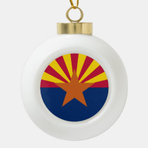 Arizona-Flagge: Sternensonne, Der Kupferstaat Keramik Kugel-Ornament
