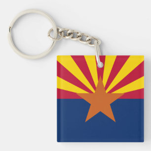 Arizona-Flagge: Sternensonne, Der Kupferstaat Schlüsselanhänger