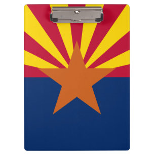 Arizona-Flagge: Untergehende Sonne, der Kupferstaa Klemmbrett