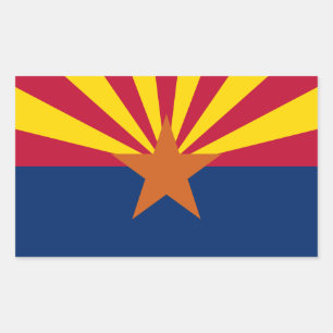 Arizona-Flagge: Untergehende Sonne, The Copper Sta Rechteckiger Aufkleber