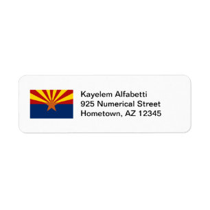 Arizona-Flaggen-Rücksendeadresse-Aufkleber