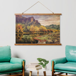 Arizona Fluss Sonoran Wüste Albergo Colmanicchio Wandteppich Mit Holzrahmen