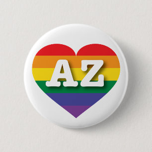 Arizona Gay Pride Rainbow Heart Button