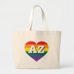 Arizona Gay Pride Rainbow Heart Jumbo Stoffbeutel