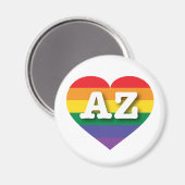Arizona Gay Pride Rainbow Heart Magnet (Vorderseite/Rückseite)