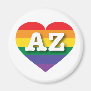Arizona Gay Pride Rainbow Heart Magnet