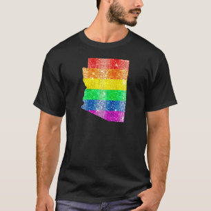 Arizona Gay Staatsstolz Rainbow Flag Karte Gay Les T-Shirt
