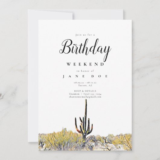 Arizona Geburtstagswochenende Einladung (Vorderseite)