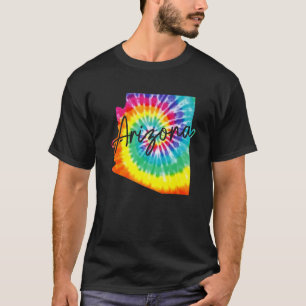 Arizona Gefärbte Krawatte Staat Karte Vintage Ret T-Shirt