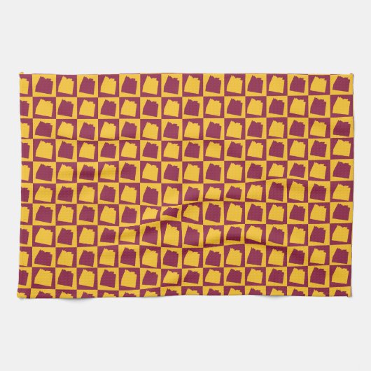 Arizona Geometric Maroon and Gold Pattern Geschirrtuch (Horizontal)