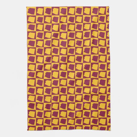 Arizona Geometric Maroon and Gold Pattern Geschirrtuch (Vertikal)