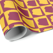 Arizona Geometric Pop Art Maroon and Gold Pattern Geschenkpapier (Rolleneckpunkt)