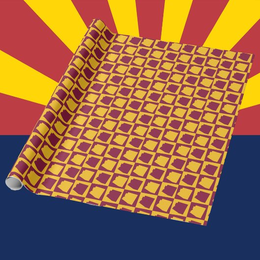 Arizona Geometric Pop Art Maroon and Gold Pattern Geschenkpapier
