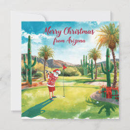 Arizona Golf Christmas in Arizona Santa Claus Feiertagskarte
