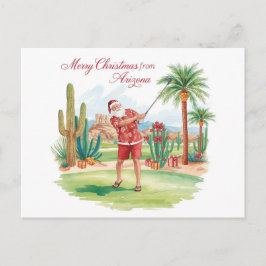 Arizona Golf Christmas in Arizona Santa Claus Feiertagspostkarte