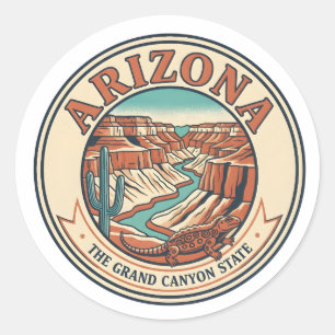 Arizona Grand Canyon Dreamscape Nouveau Kunst Runder Aufkleber