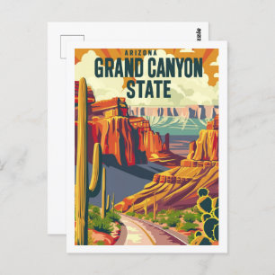 Arizona Grand Canyon Vintag Postkarte
