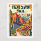Arizona Grand Canyon Vintag Postkarte (Vorderseite)