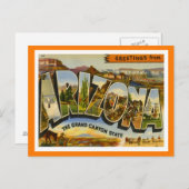 Arizona-Grüße von US-Staaten Postkarte (Vorne/Hinten)