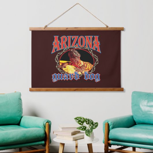 Arizona Guard Dog Lizard Wandteppich Mit Holzrahmen (Wohnzimmer)
