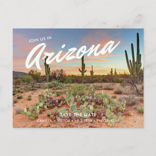 Arizona Hochzeit Speichern Sie das Datum Postkarte (Vorderseite)