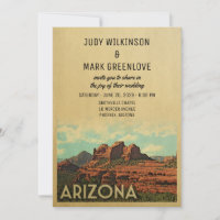 Arizona Hochzeitseinladung Vintag Mitte des Jahrhu