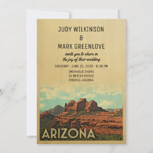 Arizona Hochzeitseinladung Vintag Mitte des Jahrhu Einladung