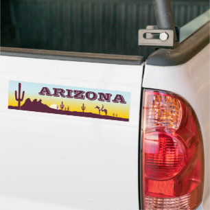 Arizona - Illustration - Cowboy in der Wüste Autoaufkleber