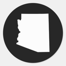Arizona in Weiß Runder Aufkleber