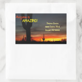 Arizona ist ein Phantastischer Wüste-Sonnenunterga Rechteckiger Aufkleber (Tasche)