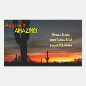Arizona ist ein Phantastischer Wüste-Sonnenunterga Rechteckiger Aufkleber (Vorderseite)