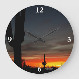 "Arizona ist fantastisch!" Sonnenuntergang Sonoran Große Wanduhr