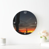 "Arizona ist fantastisch!" Sonnenuntergang Sonoran Große Wanduhr (Zuhause)