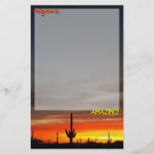 "Arizona ist Phantastisch!" Sunset Sonoran Desert  Briefpapier (Vorderseite)
