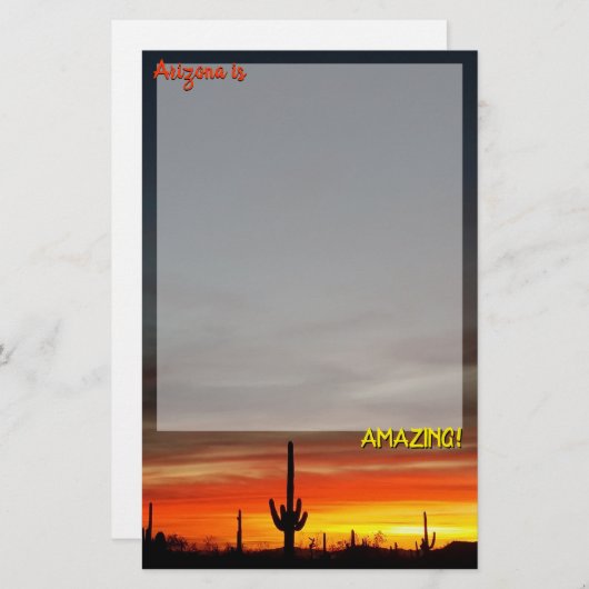 "Arizona ist Phantastisch!" Sunset Sonoran Desert  Briefpapier (Vorne/Hinten)