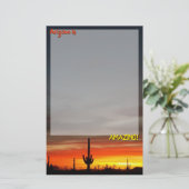 "Arizona ist Phantastisch!" Sunset Sonoran Desert  Briefpapier (Stehend Vorderseite)