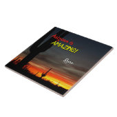 "Arizona ist Phantastisch!" Sunset Sonoran Desert Fliese (Seite)