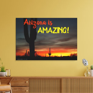 "Arizona ist Phantastisch!" Sunset Sonoran Desert  Leinwanddruck