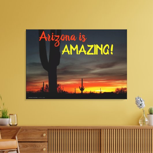 "Arizona ist Phantastisch!" Sunset Sonoran Desert  Leinwanddruck (Insitu (Wohnzimmer))