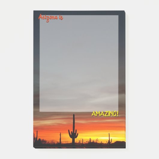 "Arizona ist Phantastisch!" Sunset Sonoran Desert  Post-it Klebezettel (Vorderseite)
