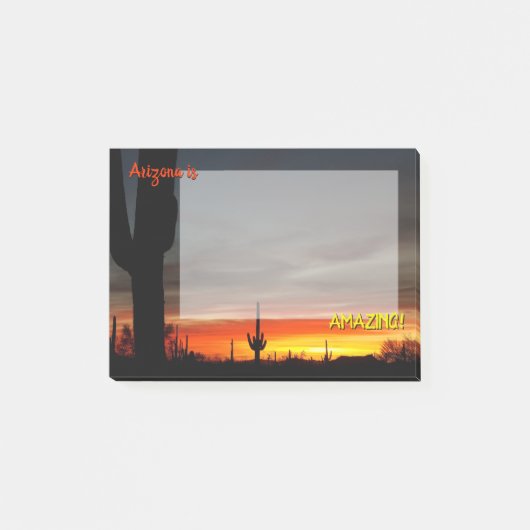 "Arizona ist Phantastisch!" Sunset Sonoran Desert Post-it Klebezettel (Vorderseite)