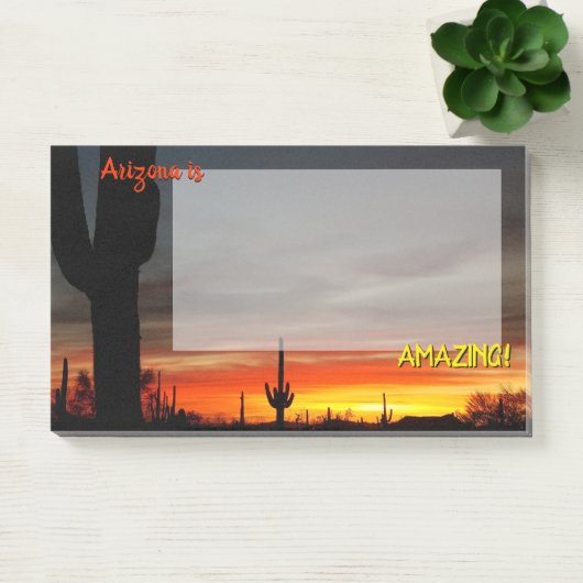 "Arizona ist Phantastisch!" Sunset Sonoran Desert  Post-it Klebezettel (Büro)