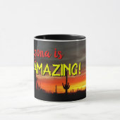 "Arizona ist Phantastisch!" Sunset Sonoran Desert  Tasse (Zentrum)