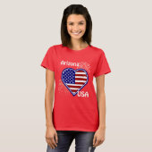 Arizona Juli 4. Feuerwerk Herzenflagge Roter T - S T-Shirt (Vorne ganz)