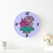 Arizona Kakteen Blume Wall Clock Große Wanduhr (Zuhause)