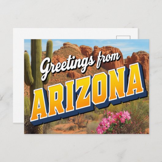 Arizona Kaktus und Wüste Postkarte (Vorne/Hinten)