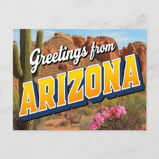 Arizona Kaktus und Wüste Postkarte (Vorderseite)