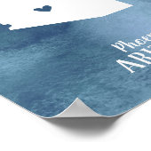 Arizona Karte Blaue Wasserfarbe Personalisierte Ku Poster (Ecke)
