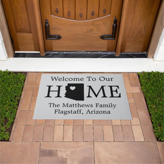 Arizona Karte HerzWillkommen Zuhause Fußmatte (Außenbereich)