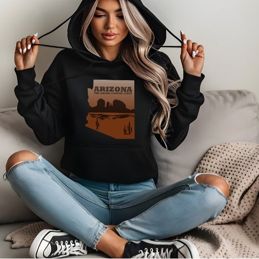 Arizona Karte Landschaft Grand Canyon Hoodie